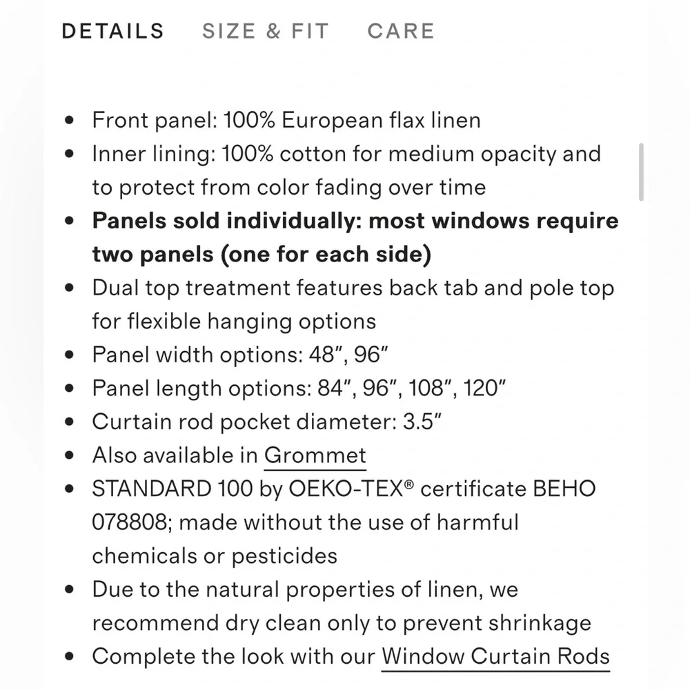 Quince European Linen Curtain Set of 2